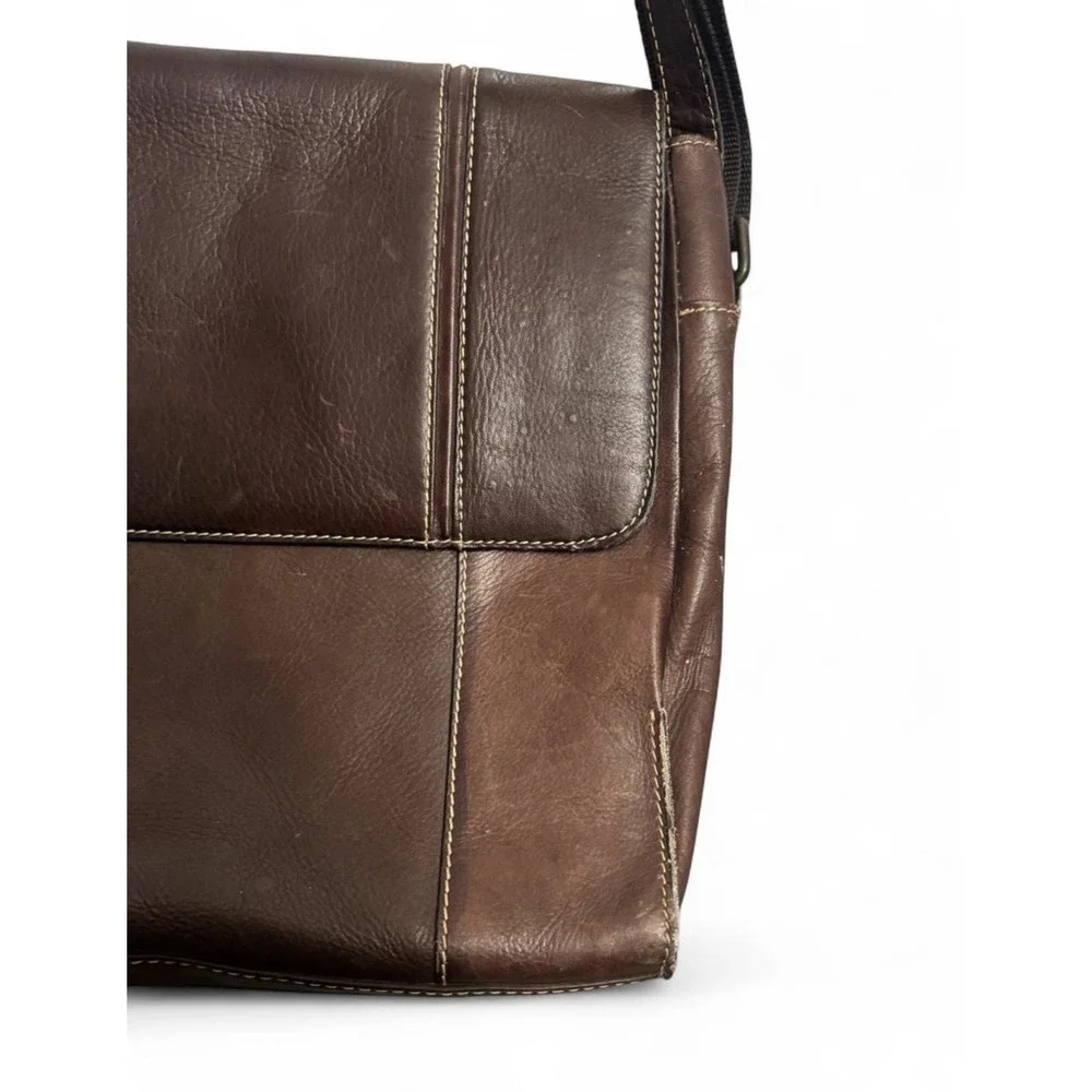 Leather Pelle Studio Brown Messenger Bag Purse Unisex